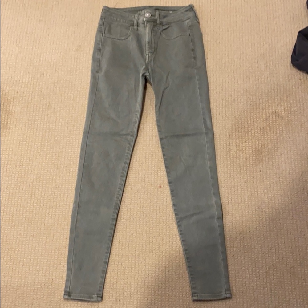 Olive green jeans